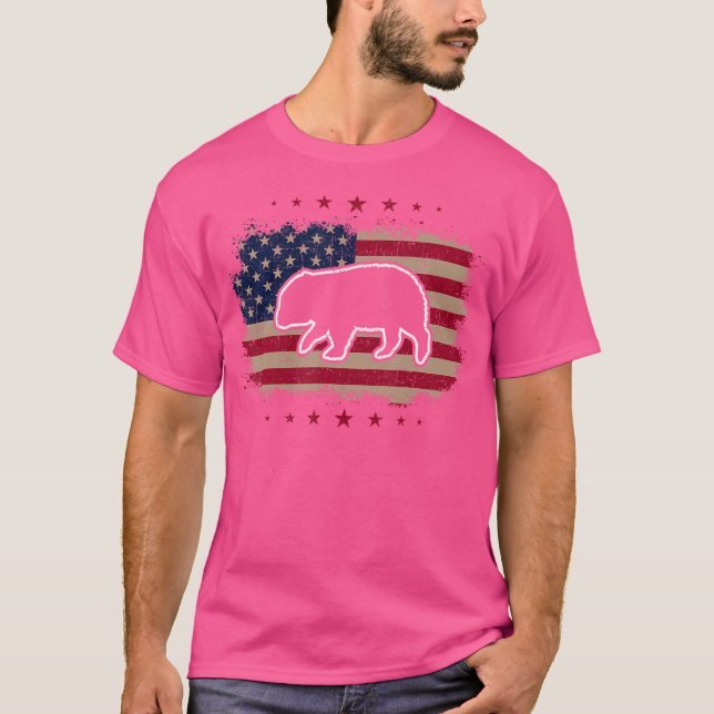 American Flag Wombat T-Shirt (Front)