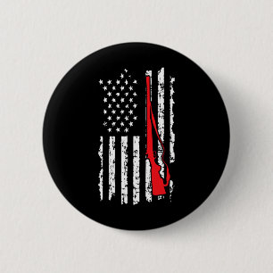American Flag Women Men Shotgun Hunting 6 Cm Round Badge