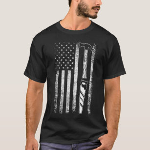American Flag Woodworker USA Carpenter T-Shirt