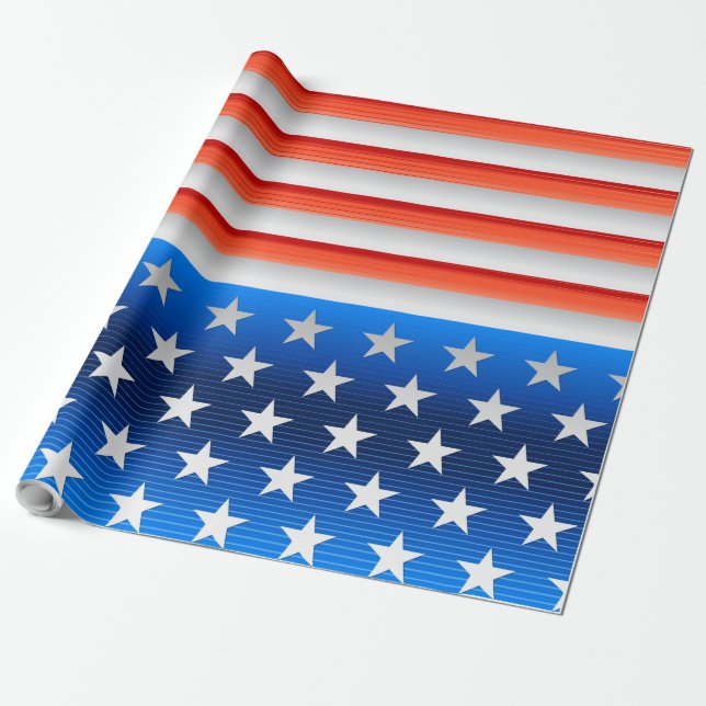 American Flag Wrapping Paper (Unrolled)