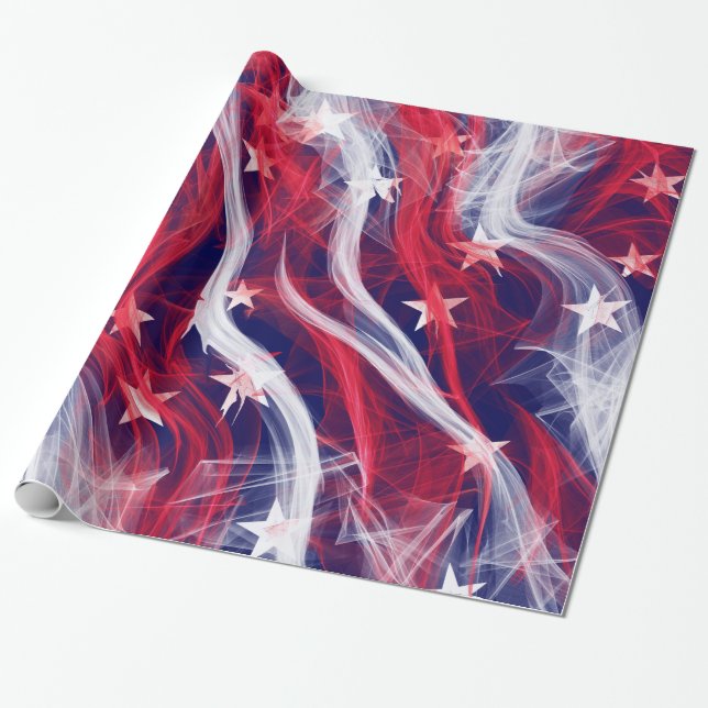 American Flag Wrapping Paper (Unrolled)