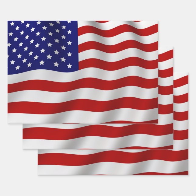 American Flag Wrapping Paper Sheet (Set)