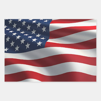 American flag wrapping paper sheet