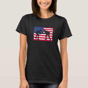 American Flag Wrestling Wrestler Wrestling Fan  4 T-Shirt