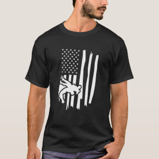 American Flag Wrestling Wrestler Wrestling Fan 5 T-Shirt
