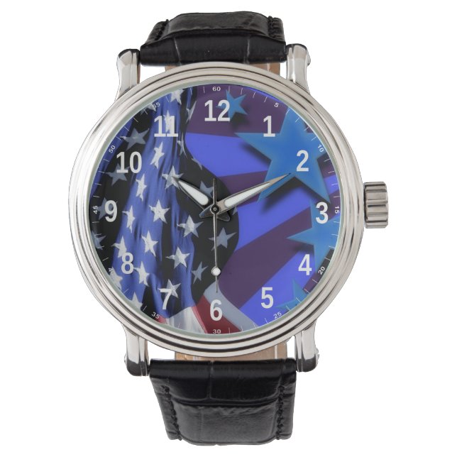 American Flag Wrist Watch (Front)