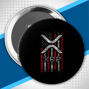 American Flag - XRP Crypto Currency Cryptocurrency 10 Cm Round Badge