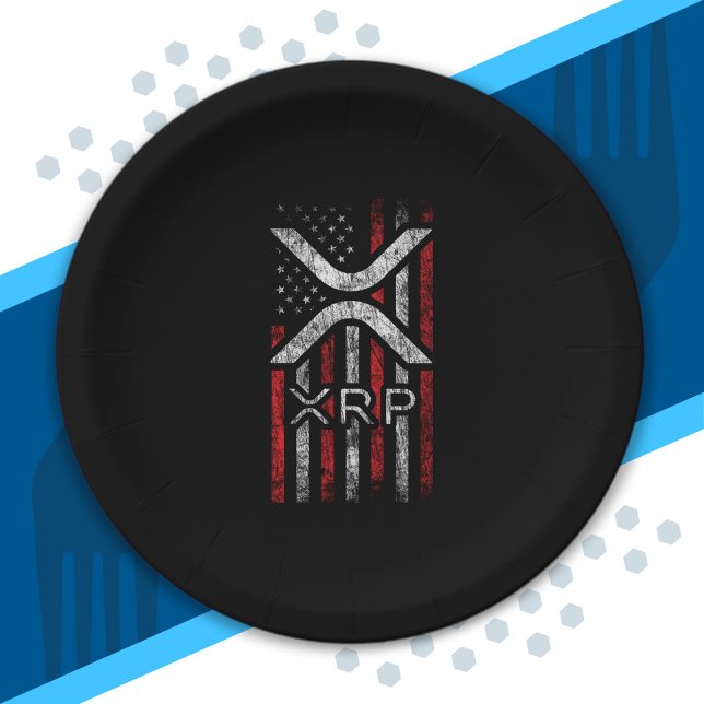 American Flag - XRP Crypto Currency Cryptocurrency Paper Plate (Creator Uploaded)