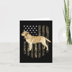 American Flag Yellow Labrador Retriever 4th Of Jul Card