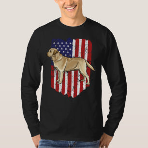 American Flag Yellow Labrador Retriever 4th Of Jul T-Shirt