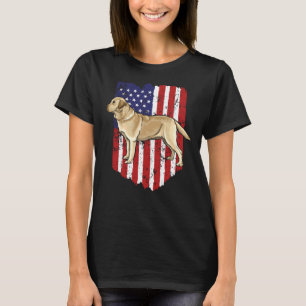 American Flag Yellow Labrador Retriever 4th Of Jul T-Shirt
