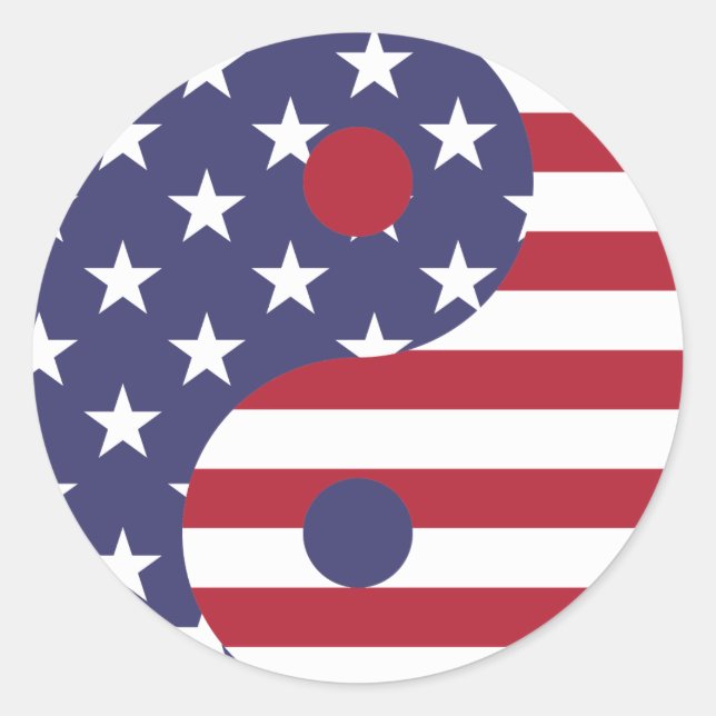american flag yin yang stickers (Front)
