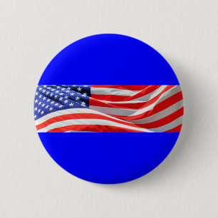 American Flag, you can add text and upload photos 6 Cm Round Badge
