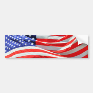 American Flag, you can add text and upload photos Bumper Sticker