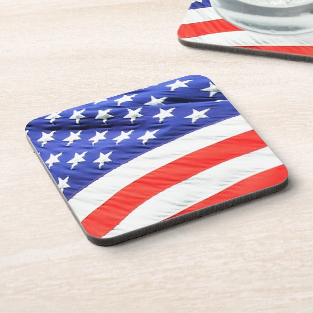 American Flag, you can add text and upload photos Coaster (Left Side)