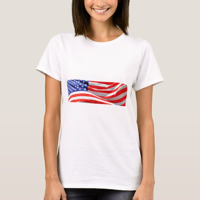 American Flag, you can add text and upload photos T-Shirt (Front)