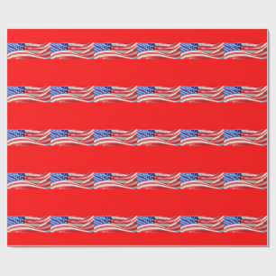 American Flag, you can add text and upload photos Wrapping Paper