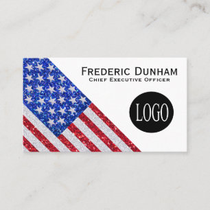 American Flag Your Logo Business Cards