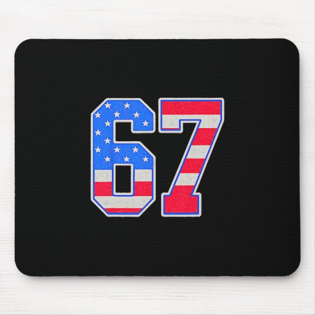 American Flage 67 Six Seven Meme  Mouse Pad (Front)