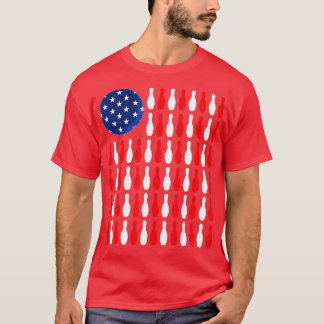 American FlagPatriotic Bowler  Bowling  T-Shirt