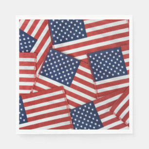 American Flags 4th of July Napkin