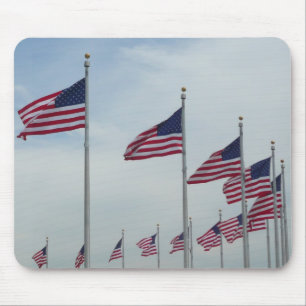 American Flags at the Washington Monument Mouse Pad