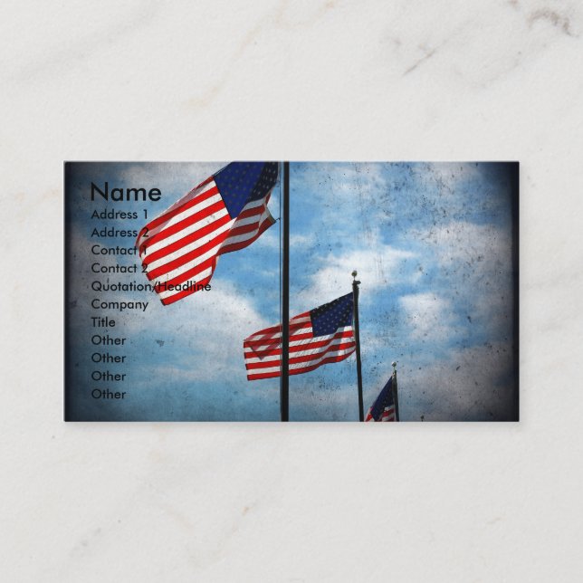 American Flags Business Card (Front)