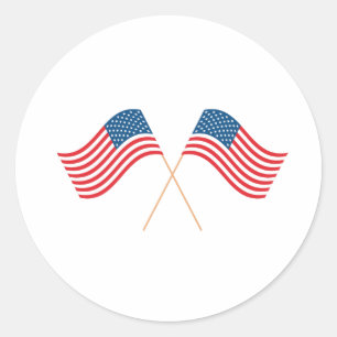 American Flags Classic Round Sticker