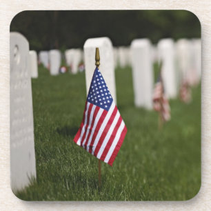 American flags on tombs of American Veterans on Coaster