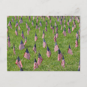 American flags postcard