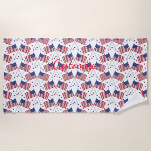 American Flags Thunder_Cove Patriotic 4th of July Beach Towel