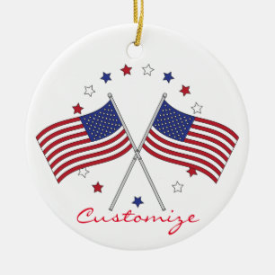 American Flags Thunder_Cove Patriotic 4th of July Ceramic Tree Decoration