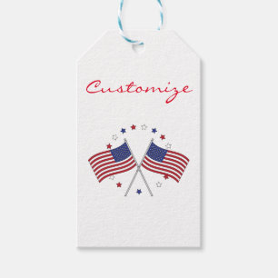 American Flags Thunder_Cove Patriotic 4th of July Gift Tags