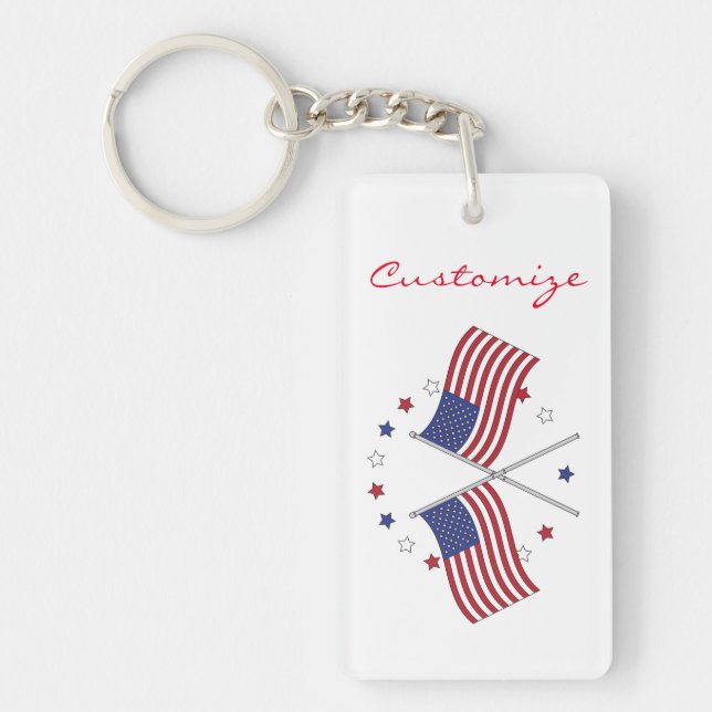 American Flags Thunder_Cove Patriotic 4th of July Key Ring (Front)