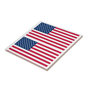American Flags Tile USA