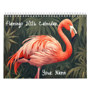 American Flamingo 2026,Personalized Name gift Calendar