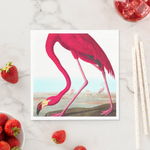 American Flamingo by John James Audubon Napkin