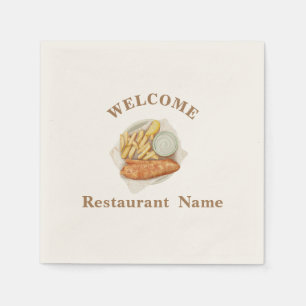 American food restaurant welcome fish and Chip nam Napkin