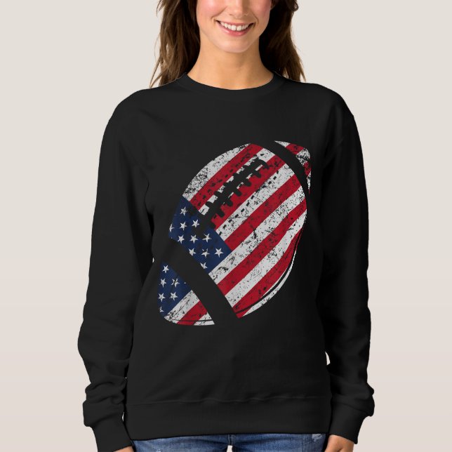 American Football 4th July American Flag Patriotic Sweatshirt (Front)