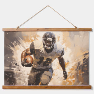 American Football Action Sport Painting Abstract  Hanging Tapestry