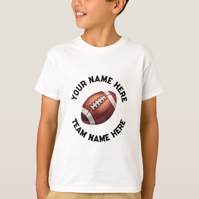 American Football Add Your Name Personalised T-Shirt (Front)