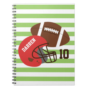 American Football and Red Helmet Notebook