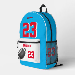 American Football ball backpack black sky blue bag