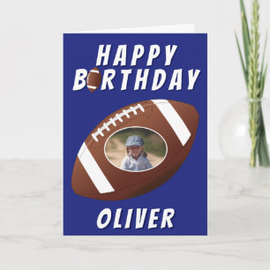 American Football Ball Birthday Boy Photo Card