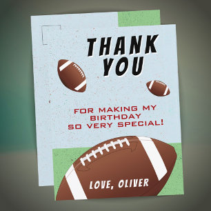 American Football Ball Birthday Thank you  Postcard