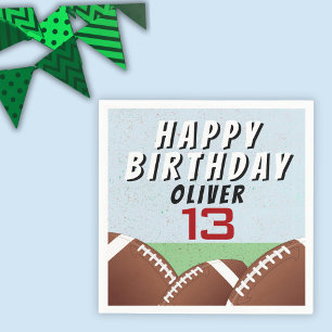 American Football Ball Happy Birthday Party Napkin