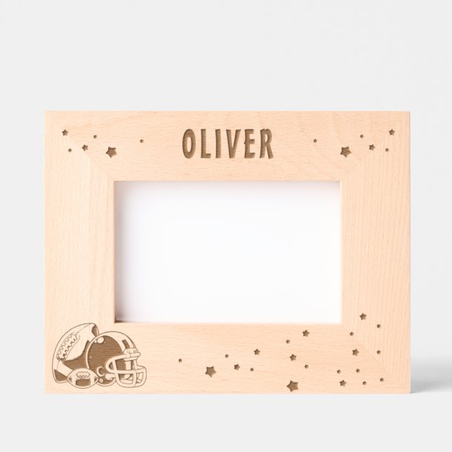 American Football Ball Helmet Photo  Etched Frames (Front)