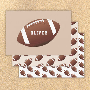American Football Ball Pattern Kids Birthday Wrapping Paper Sheet