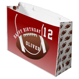 American Football Ball Pattern Kids Large Gift Bag