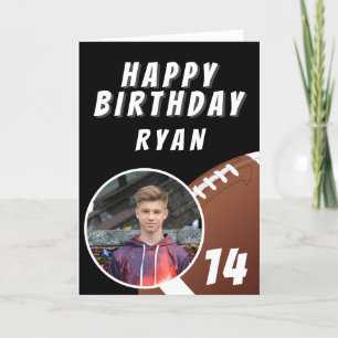 American Football Ball Photo Happy Birthday Thank You Card